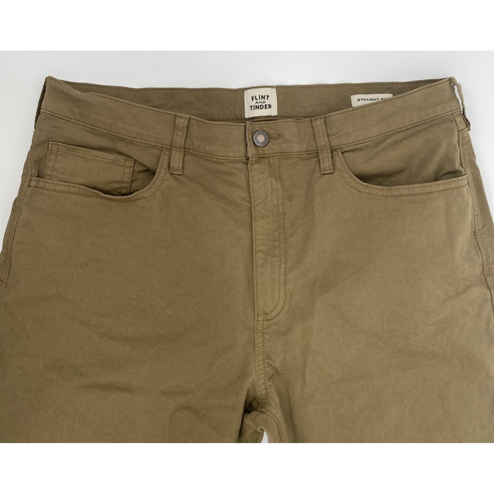 Flint And Tinder Straight Leg 5 Pocket Cotton Chino Casual Pants Men's 36x32
